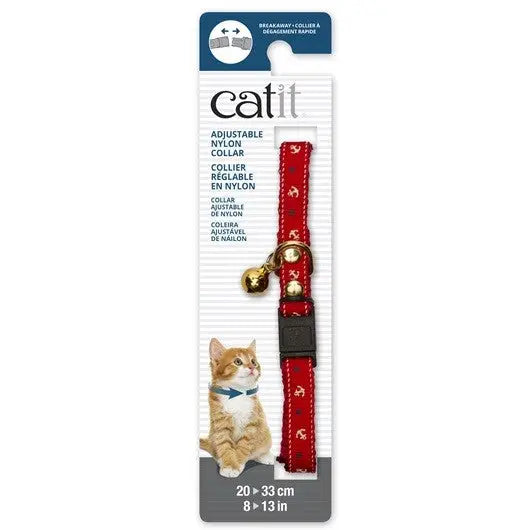 Catit Collar Nylon Ajus.Remach./Cascabel Rojo Naut