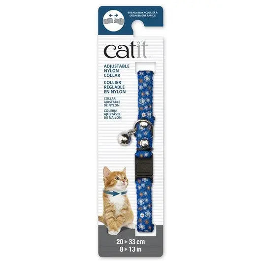 Catit Collar Nylon Ajus.Remach./Cascabel Azul Flor