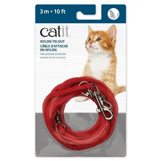 Catit Nylon Tie-Out, Rojo, 3m