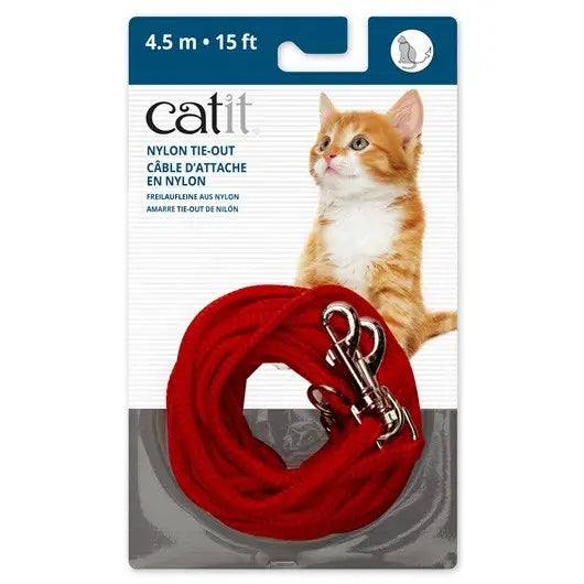 Catit Nylon Tie-Out, Rojo, 4.5m