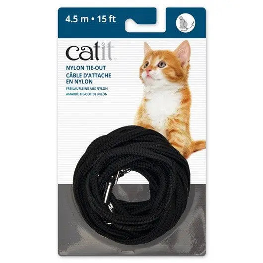 Catit Nylon Tie-Out, Negro, 4.5m