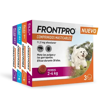 Frontpro Comprimidos Masticables Antiparasitarios para Perros 3 uds. BOEHRINGER Mascotas-Ávila