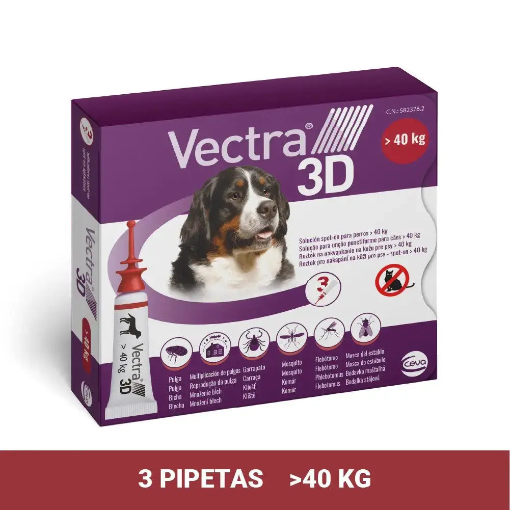 Vectra 3D Pipetas Antiparasitarias para Perros Pack 3 uds VECTRA Mascotas-Ávila