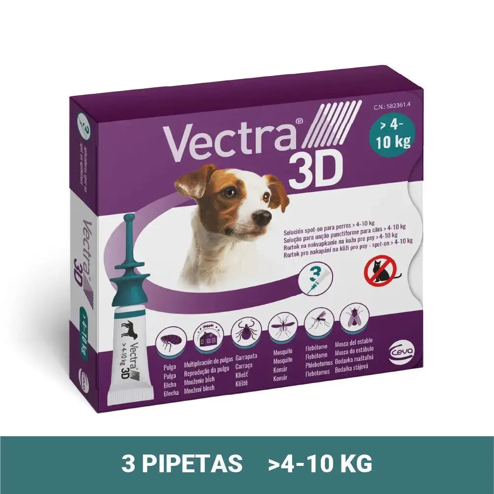 Vectra 3D Pipetas Antiparasitarias para Perros Pack 3 uds VECTRA Mascotas-Ávila
