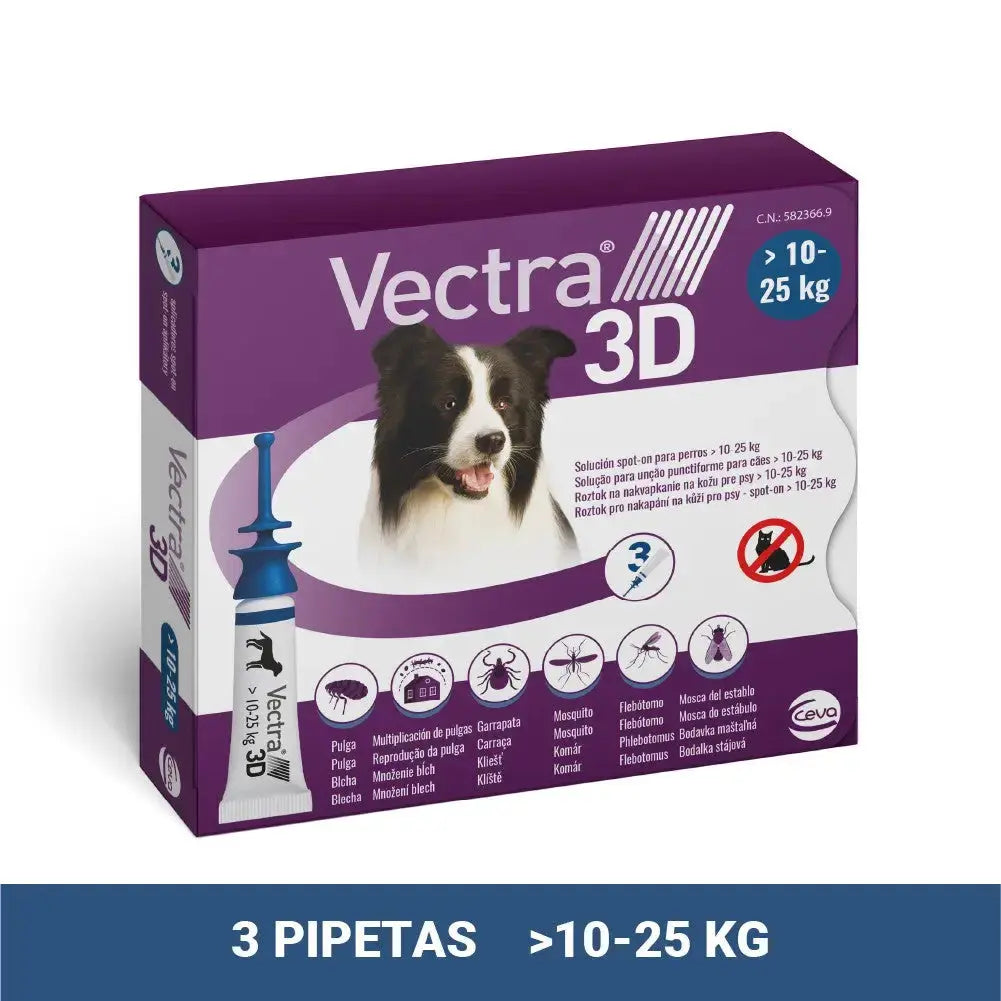 Vectra 3D Pipetas Antiparasitarias para Perros Pack 3 uds VECTRA Mascotas-Ávila